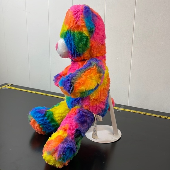 BAB Tropicolor 17" Teddy Plush Bear Sparkly Neon Tie Dye Stuffed Animal Toy - Picture 8 of 14